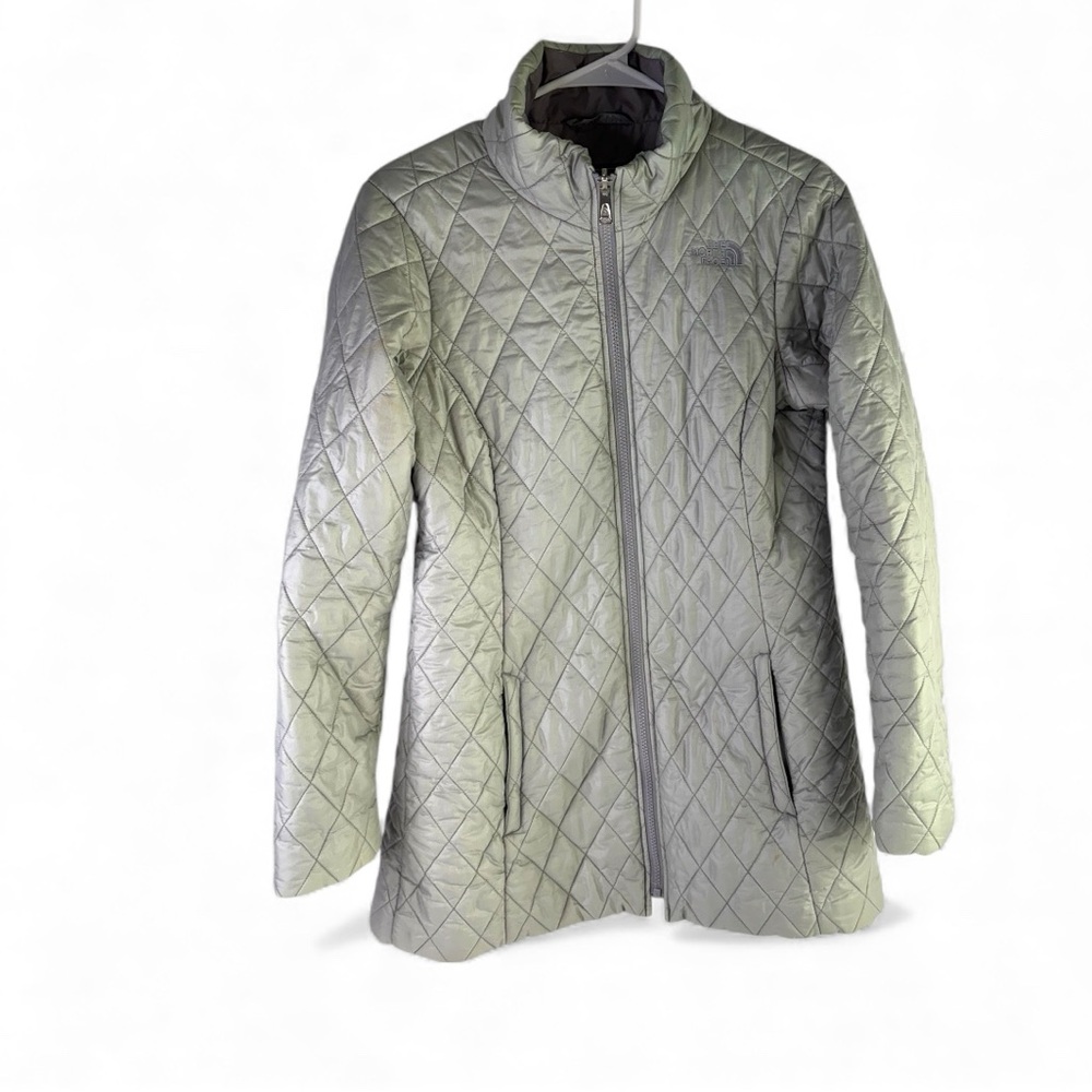 The North Face Women's Quilted Jacket - full-zip jacket in a grey/silver size S